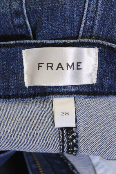 Frame Women Straight High Rise 90s Dark Blue Jeans Size 28