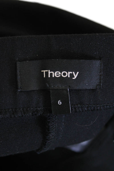 Theory Womens High Waist New Bi Stretch Leggings Black Cotton Size 6