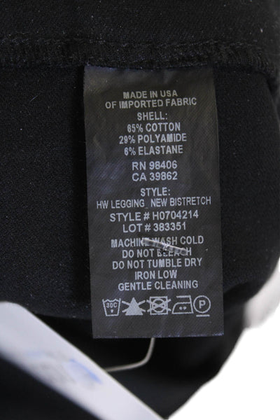 Theory Womens High Waist New Bi Stretch Leggings Black Cotton Size 6