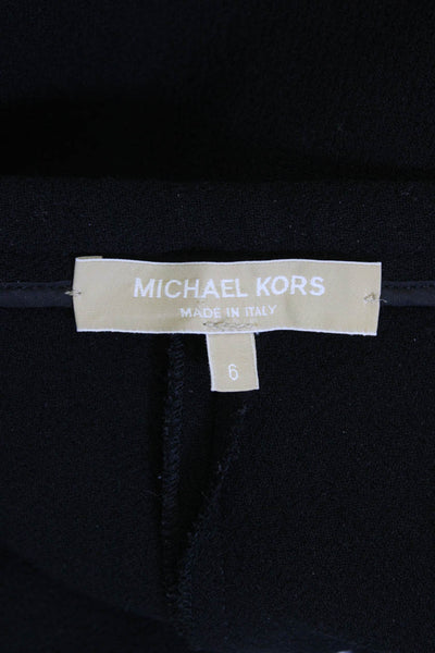 Michael Kors Womens High Rise Slim Leg Dress Pants Black Wool Size 6