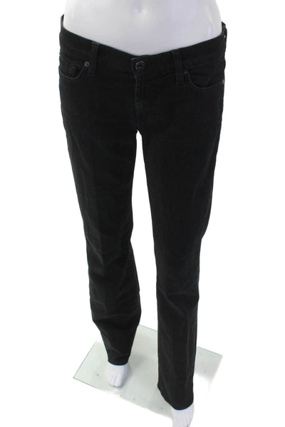 7 For All Mankind Women Black Straight Jeans Size 28