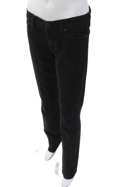 7 For All Mankind Women Black Straight Jeans Size 28