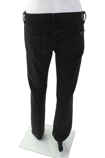 7 For All Mankind Women Black Straight Jeans Size 28