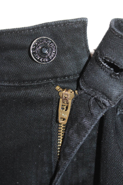 7 For All Mankind Women Black Straight Jeans Size 28