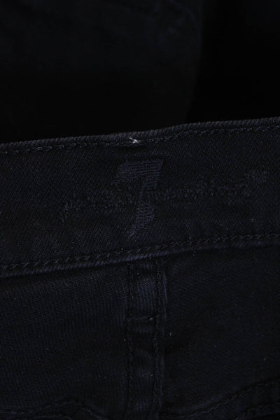 7 For All Mankind Women Black Straight Jeans Size 28