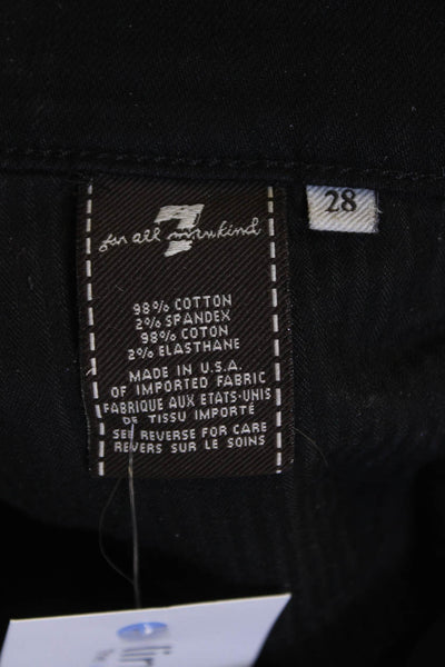 7 For All Mankind Women Black Straight Jeans Size 28