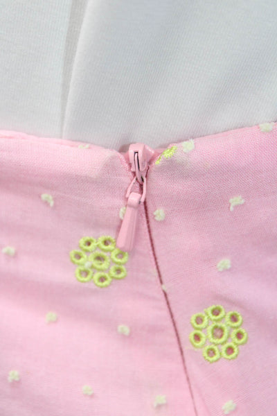 Lily Pulitzer Womens Cotton Floral Printed Zip Short Skirt Pink Size 14
