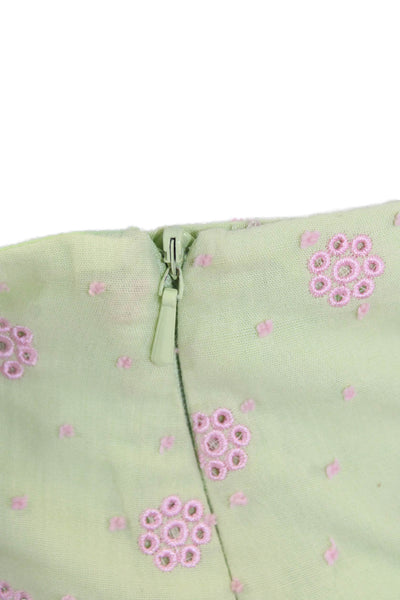 Lily Pulitzer Womens Cotton Zip Floral Printed Short Skirt Green Size 12