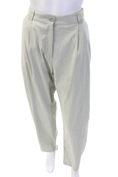 Cotelac Womens Pleated Front High Rise Pants Grey Cotton Size 1
