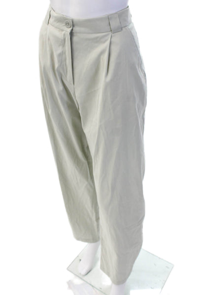 Cotelac Womens Pleated Front High Rise Pants Grey Cotton Size 1
