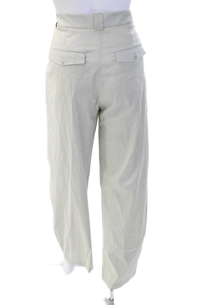 Cotelac Womens Pleated Front High Rise Pants Grey Cotton Size 1