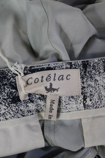 Cotelac Womens Pleated Front High Rise Pants Grey Cotton Size 1