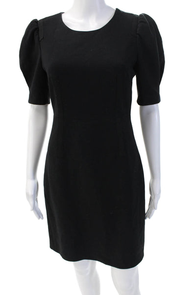 Club Monaco Women Sheath Dress Black Short Sleeve Hook & Eye Size 2