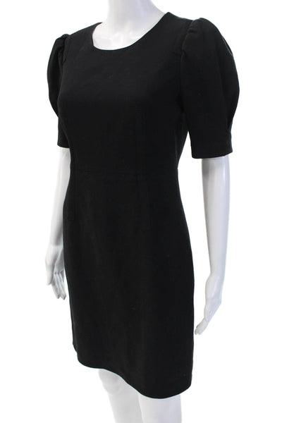 Club Monaco Women Sheath Dress Black Short Sleeve Hook & Eye Size 2