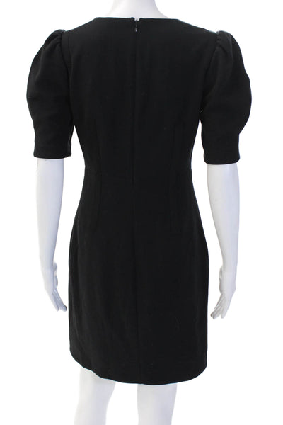 Club Monaco Women Sheath Dress Black Short Sleeve Hook & Eye Size 2