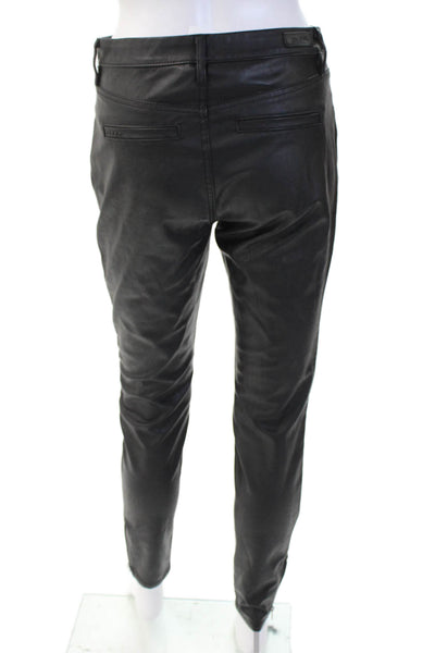 BLANKNYC Womens Vegan Leather Ribbed Skinny Pants Black Size 26