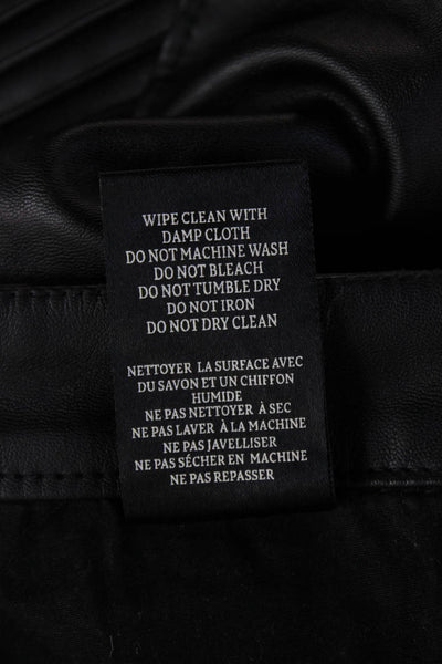 BLANKNYC Womens Vegan Leather Ribbed Skinny Pants Black Size 26