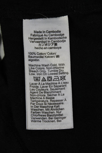 J Crew Womens Basic Jersey T-Shirt Black Cotton Long Sleeve Size S