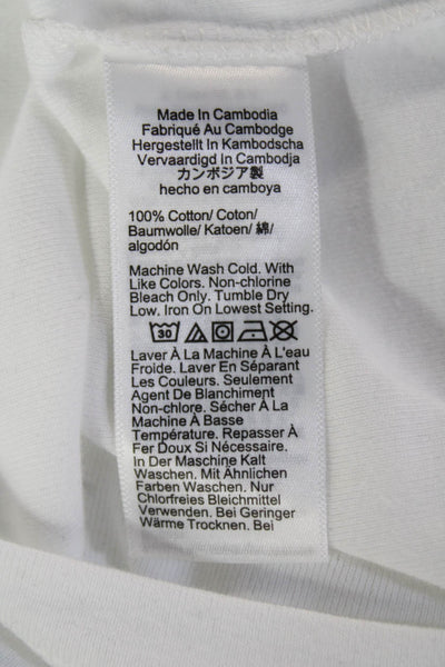 J Crew Womens White Cotton Crewneck Long Sleeve Basic T-Shirt Size S