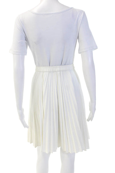 Club Monaco Womens Accordion Pleat Pull On A Line Skirt White Size 6