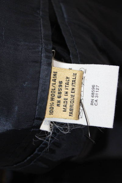 Donna Karan Mens Wool Pinstriped Three Buttoned Suit Jacket Black Size 46