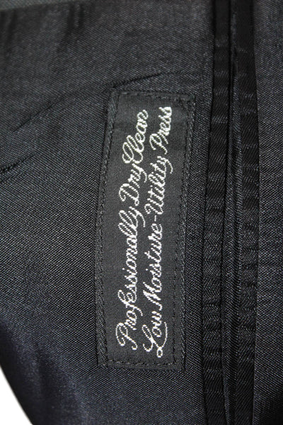 Christian Dior Mens Wool Striped Two Buttoned Suit Jacket Dark Gray Size 46
