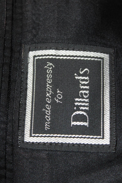 Christian Dior Mens Wool Striped Two Buttoned Suit Jacket Dark Gray Size 46