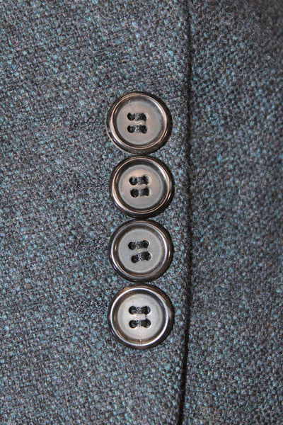 Hugo Boss Mens Wool Three Buttoned Pocketed Suit Jacket Dark Gray Size 44
