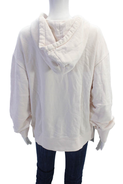 Club Monaco Women Pullover Hoodie Beige 100% Cotton Long Sleeve Size M