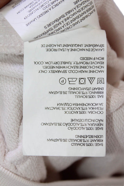 Club Monaco Women Pullover Hoodie Beige 100% Cotton Long Sleeve Size M