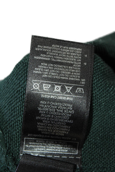 Adidas Men Pullover Sweatshirts Green Crew Neck Long Sleeve Cotton Blend Size M