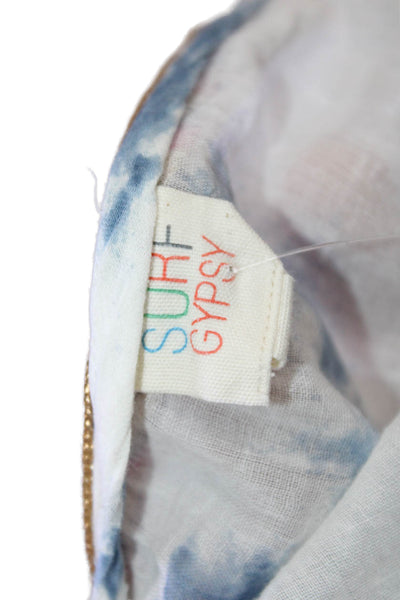 Surf Gypsy Women Boho Tunic Blue 100% Cotton Drawstring Sleeveless Size L