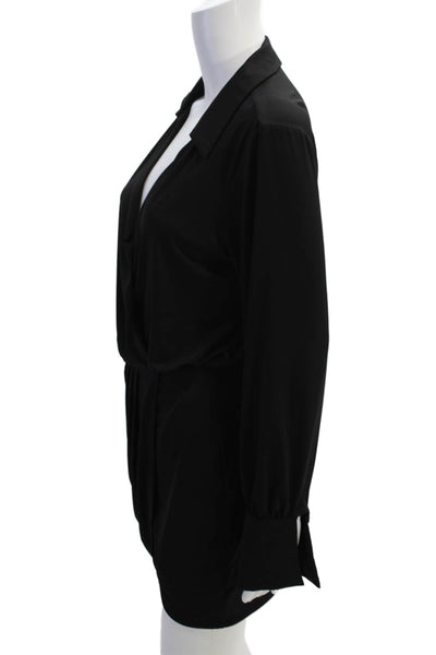 Krisa Women Black Jumpsuit V-Neck Long Sleeve Solid Size S
