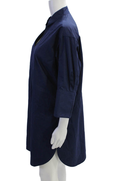 Grammar Women Dark Blue Shirt Dress Organic Cotton Size S
