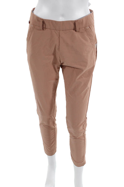 Kjus Womens Slim Fit Elastic Waist Slip-On Skinny Leg Dress Pants Pink Size S