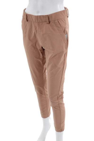 Kjus Womens Slim Fit Elastic Waist Slip-On Skinny Leg Dress Pants Pink Size S