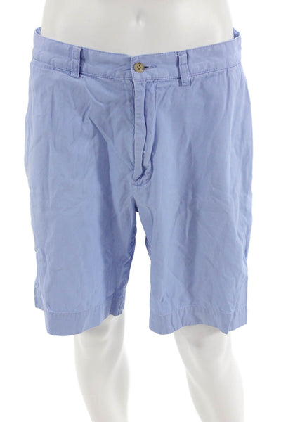 Polo Ralph Lauren Mens Cotton Flat Front Casual Slip-On Shorts Blue Size EUR 34