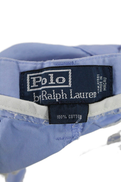 Polo Ralph Lauren Mens Cotton Flat Front Casual Slip-On Shorts Blue Size EUR 34