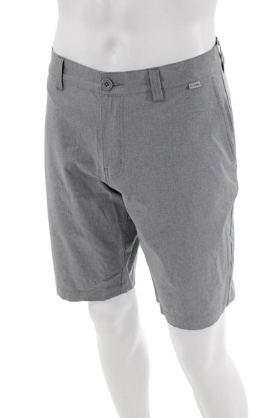 Travis Mathew Mens Buttoned Flat Front Slip-On Casual Shorts Gray Size EUR 34