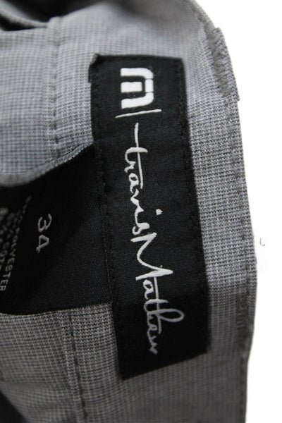 Travis Mathew Mens Buttoned Flat Front Slip-On Casual Shorts Gray Size EUR 34