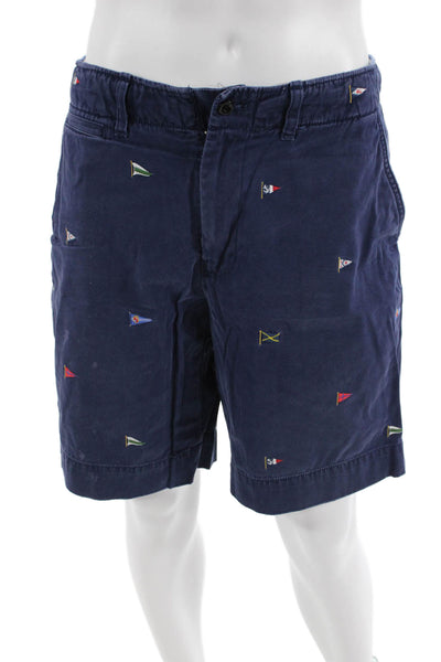 Polo Ralph Lauren Mens Cotton Graphic Boat Print Casual Shorts Blue Size EUR 33