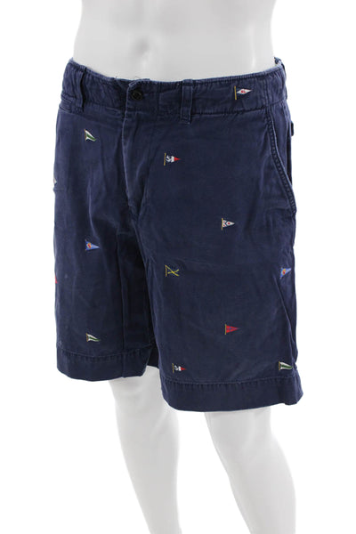 Polo Ralph Lauren Mens Cotton Graphic Boat Print Casual Shorts Blue Size EUR 33