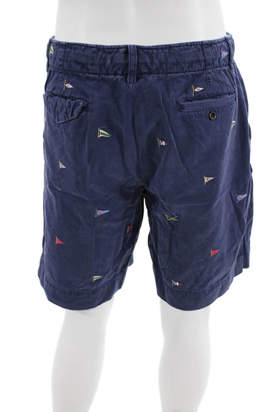 Polo Ralph Lauren Mens Cotton Graphic Boat Print Casual Shorts Blue Size EUR 33