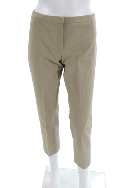 Theory Womens Elastic Waistband Slim Leg Dress Pants Khaki Size 04