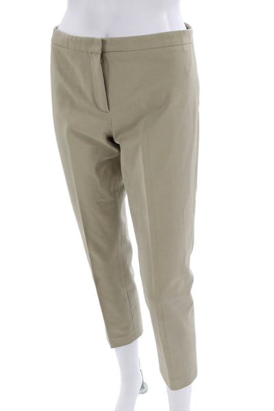 Theory Womens Elastic Waistband Slim Leg Dress Pants Khaki Size 04