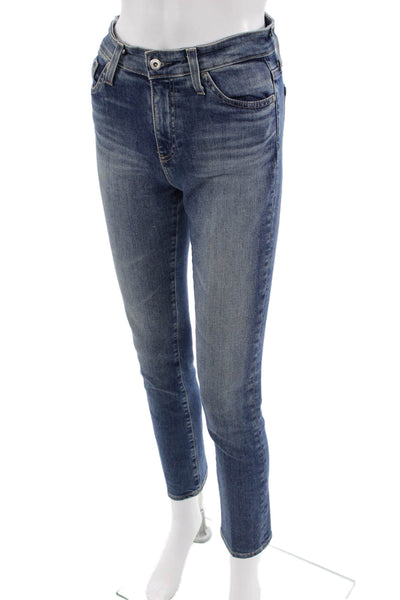 Adriano Goldschmied Women Petite Ankle Skinny Blue Jeans Mid Rise Size 25