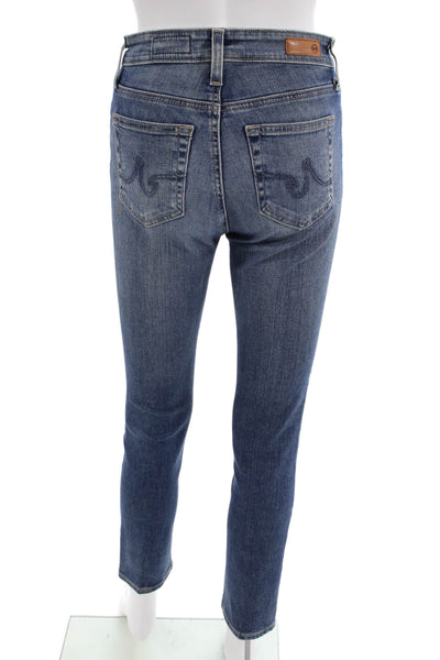 Adriano Goldschmied Women Petite Ankle Skinny Blue Jeans Mid Rise Size 25