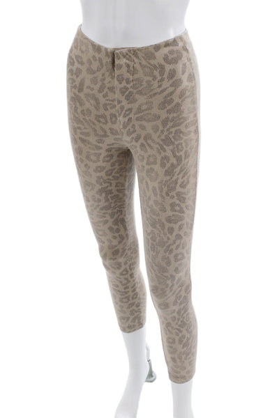 Mother Womens Animal Print High Waisted Skinny Leg Pants Brown Size 00