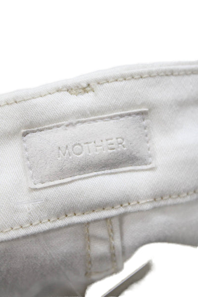 Mother Women Skinny Cropped Ankle Jeans White Size 25