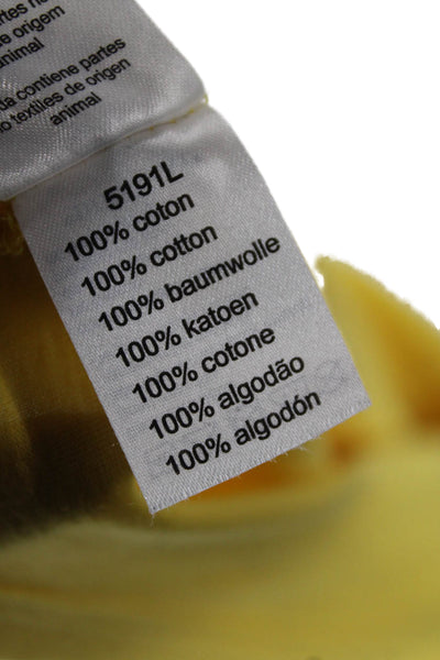 Lacoste Mens Cotton Round Neck Short Sleeve Buttoned T-shirt Yellow Size 6